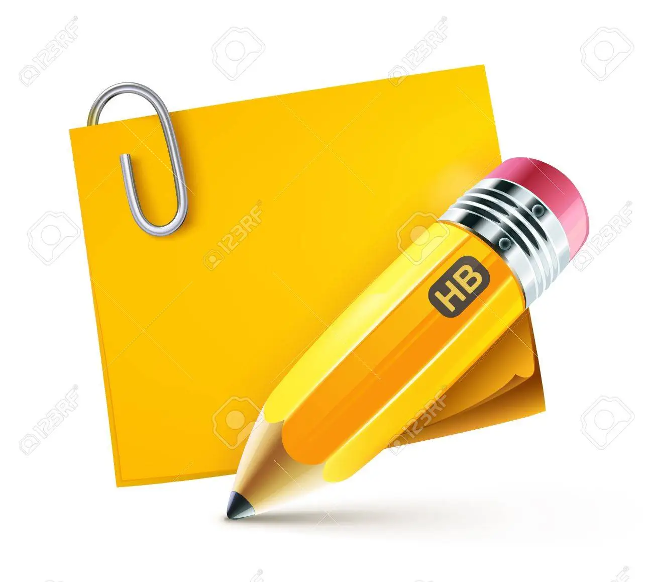 11263319-illustration-de-crayon-aiguisé-jaune-graisse-avec-un-tampon-de-post-it